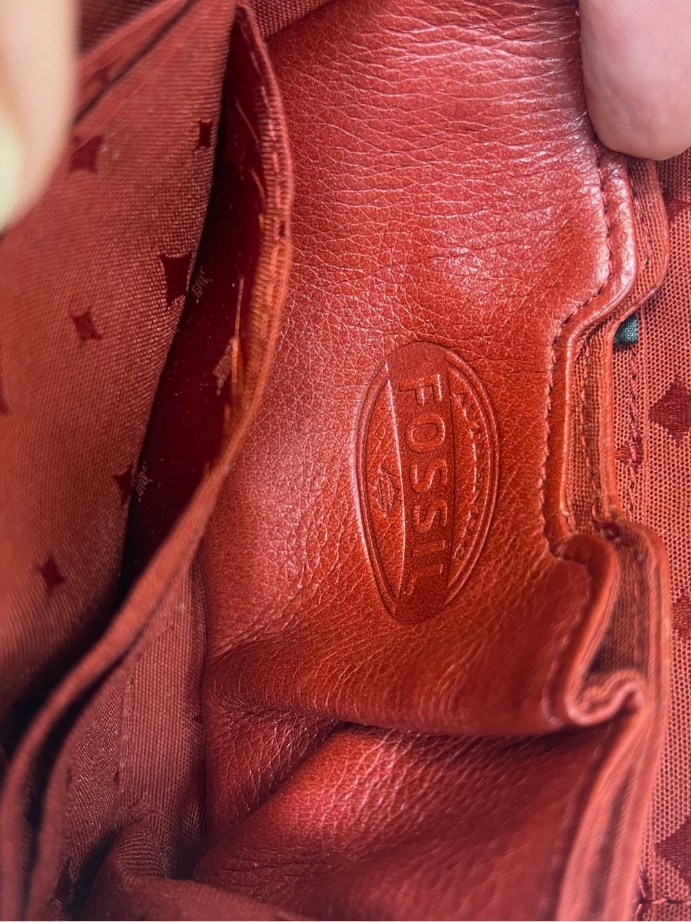 Fossil Red Leather Zip Wallet with Swan Accent - Picture 15 of 16